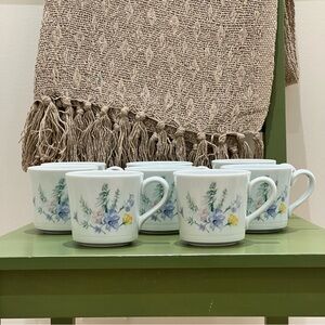 Vintage Royal Doulton Shady Lane Floral Mugs – Set of 8